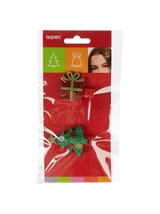 Świateczne brokatowe spinki (2 szt.)