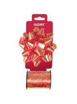 Zestaw do dekoracji prezentów w paski czerwony