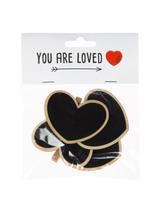 Serca - klamerki z tablicówką (4 szt.)