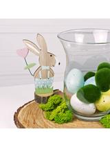 Drewniana dekoracja - zajączek na pniu