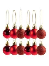 Bombki mini (12 szt.) czerwone