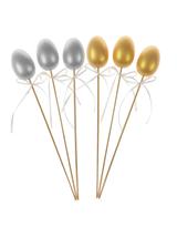 Metaliczne jajeczka na piku (3 szt.)