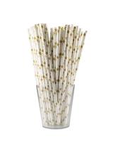 Słomki papierowe gwiazdki złote (12 szt.) - FSC Mix Credit