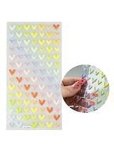 Naklejki 3D - kolorowe serduszka