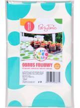 Obrus folia w grochy turkusowy