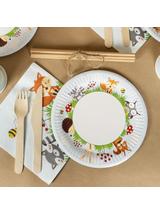 Talerze papierowe - Leśne zwierzątka (8 szt.) - FSC Mix Credit