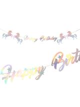 Girlanda Happy Birthday - Jednorożec