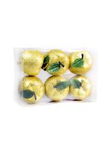 Jabłuszka brokatowe (6 szt.) złote