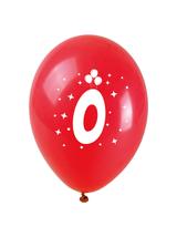 Balony z nadrukiem cyferki - 0 (3 szt.)
