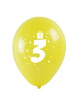 Balony z nadrukiem cyferki - 3 (3 szt.)