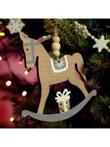 Drewniana zawieszka - koń na biegunach