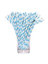 Słomki papierowe łamane niebieskie (12 szt.) - FSC Mix Credit