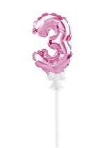 Balon foliowy na patyczku nr 3 różowy