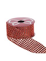 Dekoracyjna taśma z kryształkami czerwona