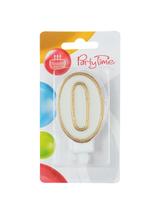 Świeczka cyferka nr 0 złota