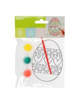 Witrażyk do malowania (zestaw z farbkami i pędzelkiem) - pisanka