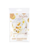 Balon transparentny z konfetti - Celebrate! srebrne