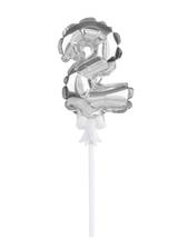 Balon foliowy na patyczku nr 2 srebrny