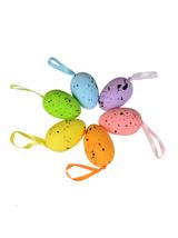 Jajka nakrapiane z zawieszkami - mix kolorów (6 szt.)