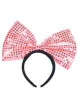 Kokarda na opasce - gigant (cekiny) różowa