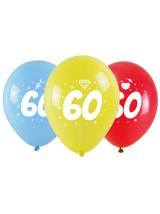 Balony jubileuszowe - 60 (3 szt.)