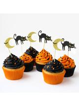 Dekoracja ciasta - czarne koty (6 szt.)