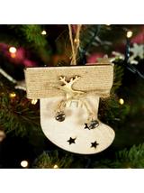 Drewniana zawieszka z dzwoneczkami