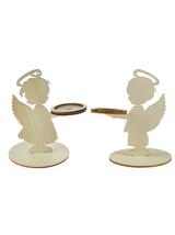 Świecznik drewniany - aniołek