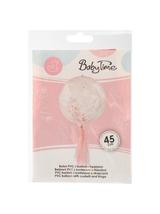 Balon PVC z konfetti i frędzlami - różowy