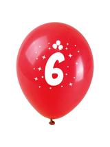 Balony z nadrukiem cyferki - 6 (3 szt.)