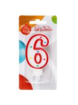 Świeczka cyferka - kropki nr 6