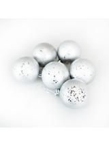 Zestaw bombek z efektem rosy (6 szt.) - srebrny