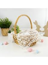 Ażurowa serweta na koszyczek (kwadratowa) - z tasiemkami do wiązania