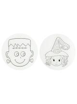 Halloweenowy witrażyk do malowania (zestaw z farbkami i patyczkiem)
