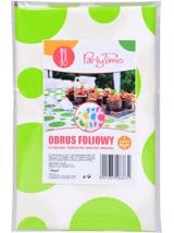 Obrus folia w grochy limonkowy