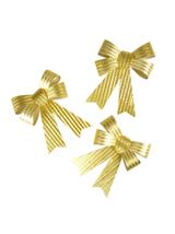 Zestaw kokard dekoracyjnych - prążki (3 szt.) złotych