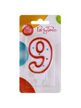 Świeczka cyferka - kropki nr 9