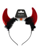 Metalizowane rogi diabła czerwone