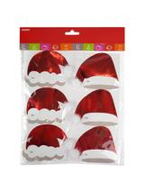 Bileciki na prezenty - czapki Mikołaja (6 szt.)