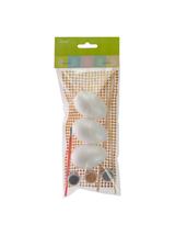 Zestaw dekoracji kreatywnych na piku glamour (jajka x3, farbki - złota, czarna, srebrna, elementy do zdobienia)