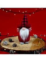 Skrzat w kraciastej czapce - czerwony