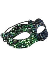 Maska wenecka z cekinami - ciemna