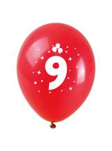 Balony z nadrukiem cyferki - 9 (3 szt.)