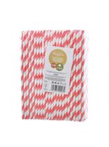 Słomki papierowe - paski czerwone (144 szt.) - FSC Mix Credit