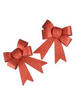 Zestaw kokard brokatowych (2 szt.) czerwonych