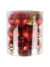 Bombki nietłukące w tubie 3 cm (12 szt.) czerwone