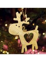 Drewniany renifer z dzwoneczkiem