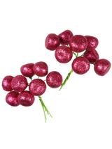 Brokatowe owoce do kompozycji zrób to sam malinowe