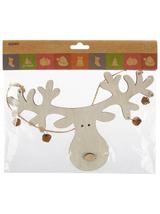 Renifer z dzwoneczkami - zawieszka - FSC 100%