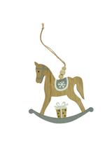 Drewniana zawieszka - koń na biegunach